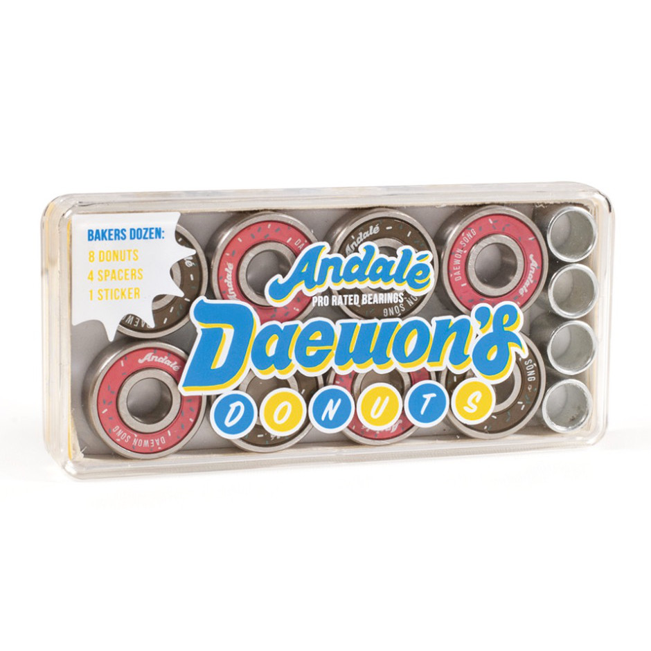 ANDALE Skateboard Bearings Daewon Song DONUT PRO Set of 8 with spacers